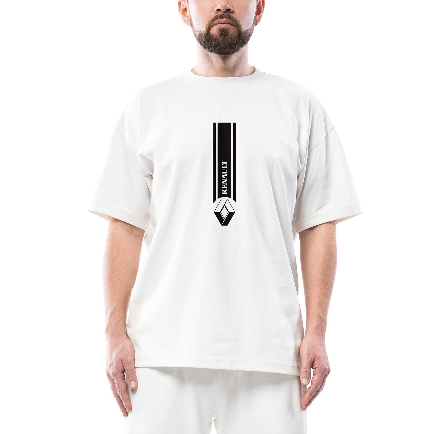 Renault Vertical Oversize Beyaz Tişört