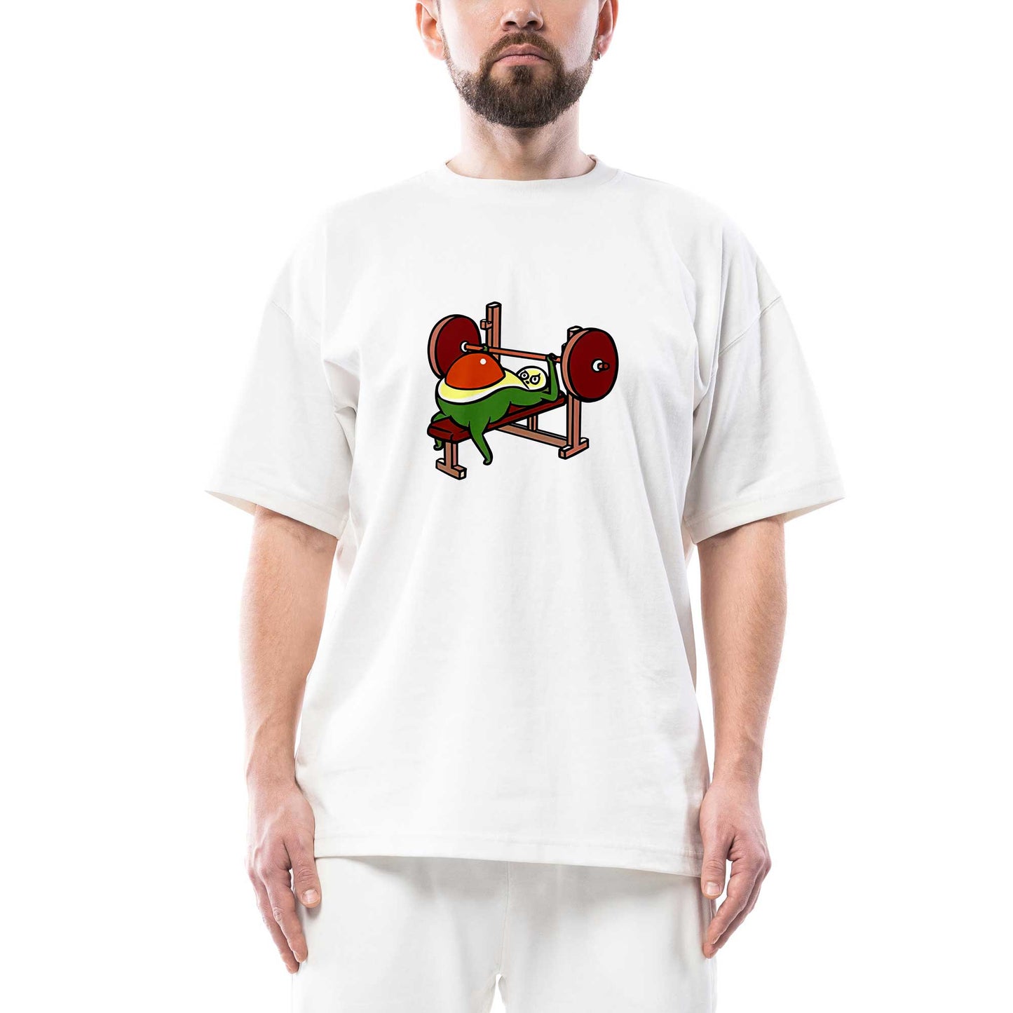 Avokado Fitness Oversize Beyaz Tişört