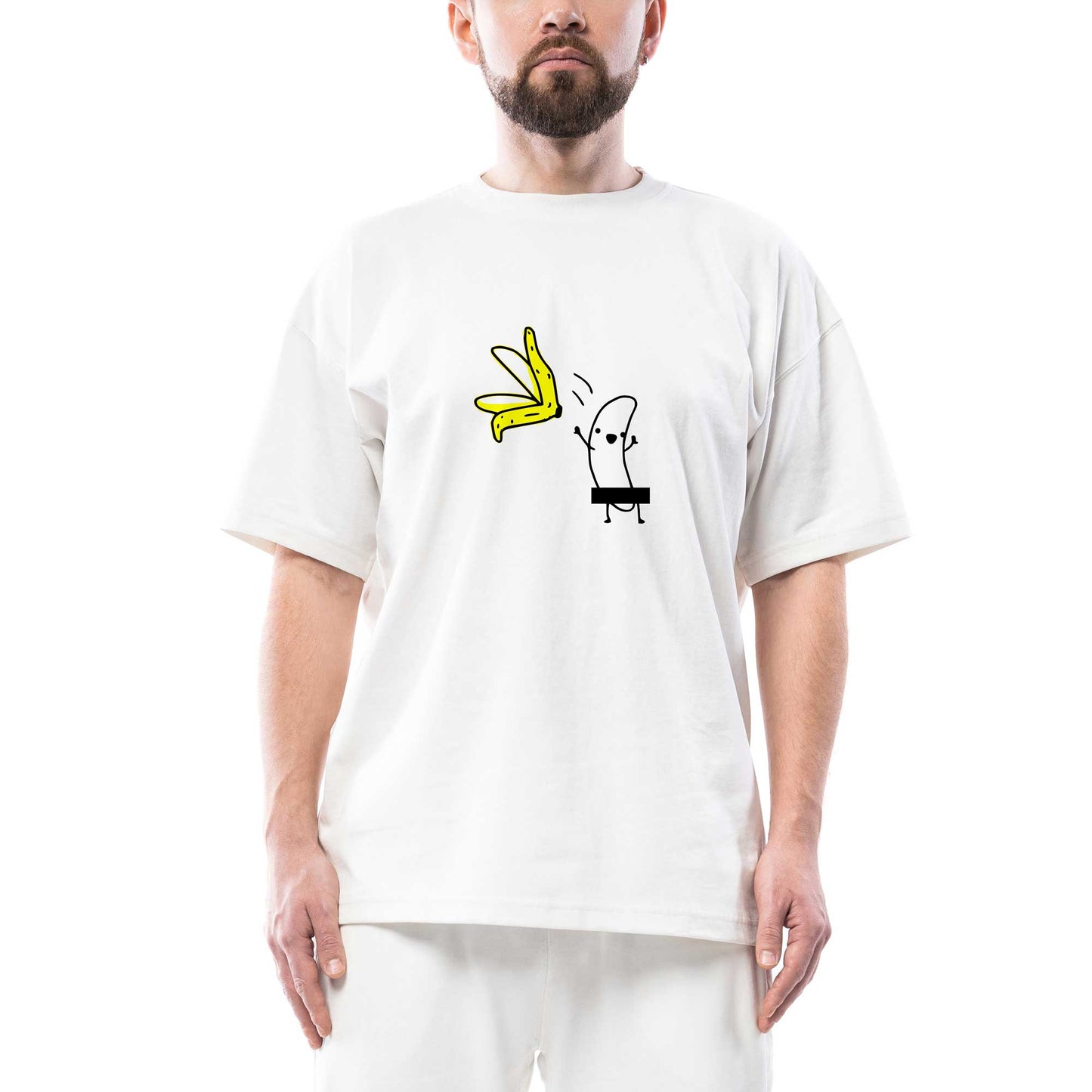 Banana Oversize Beyaz Tişört