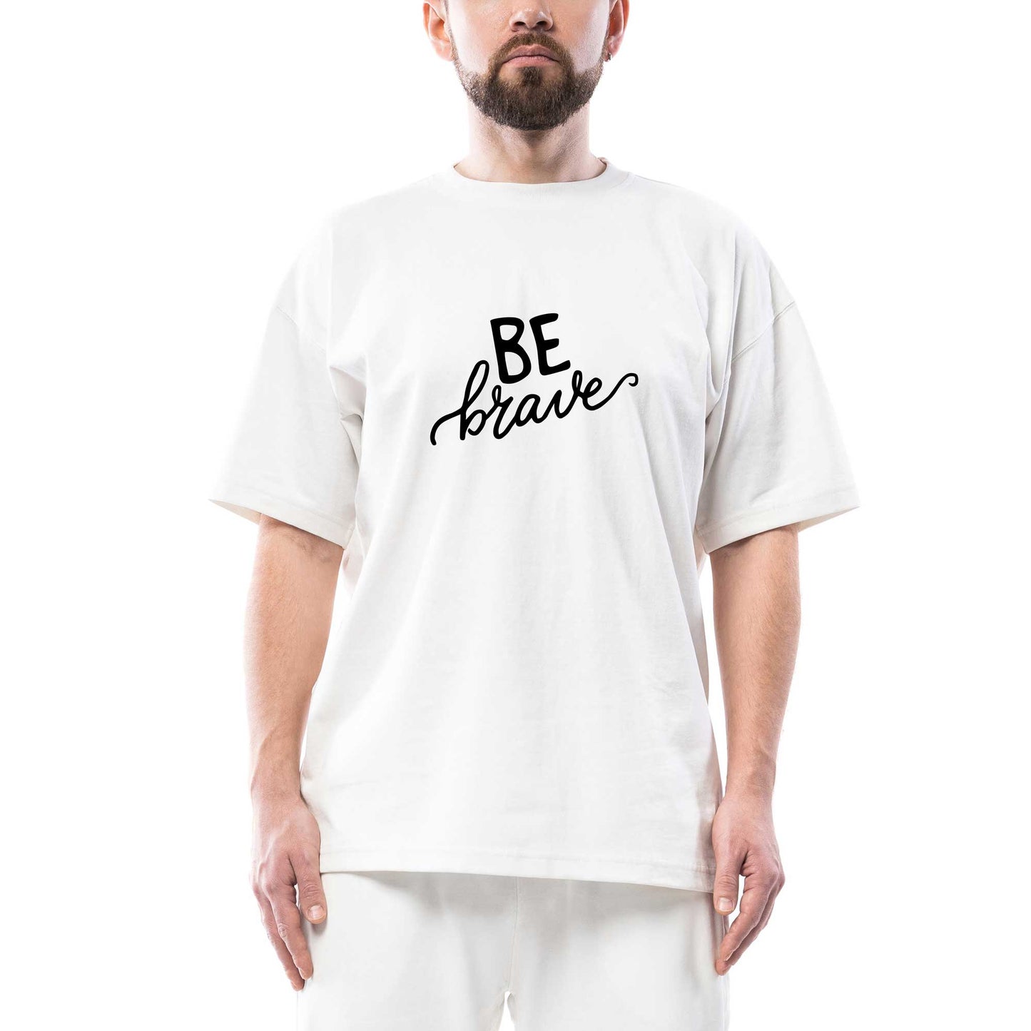 Be Brave Oversize Beyaz Tişört
