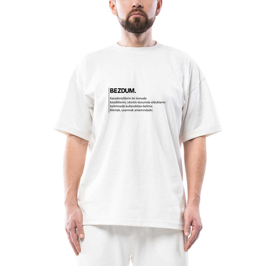 Bezdum Açıklama Oversize Beyaz Tişört