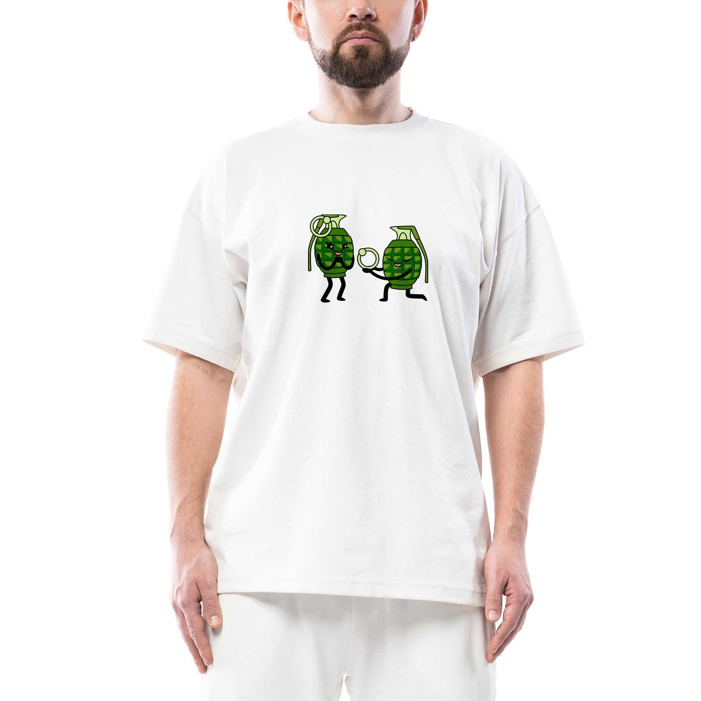 Evlenme Teklifi Bomba Oversize Beyaz Tişört