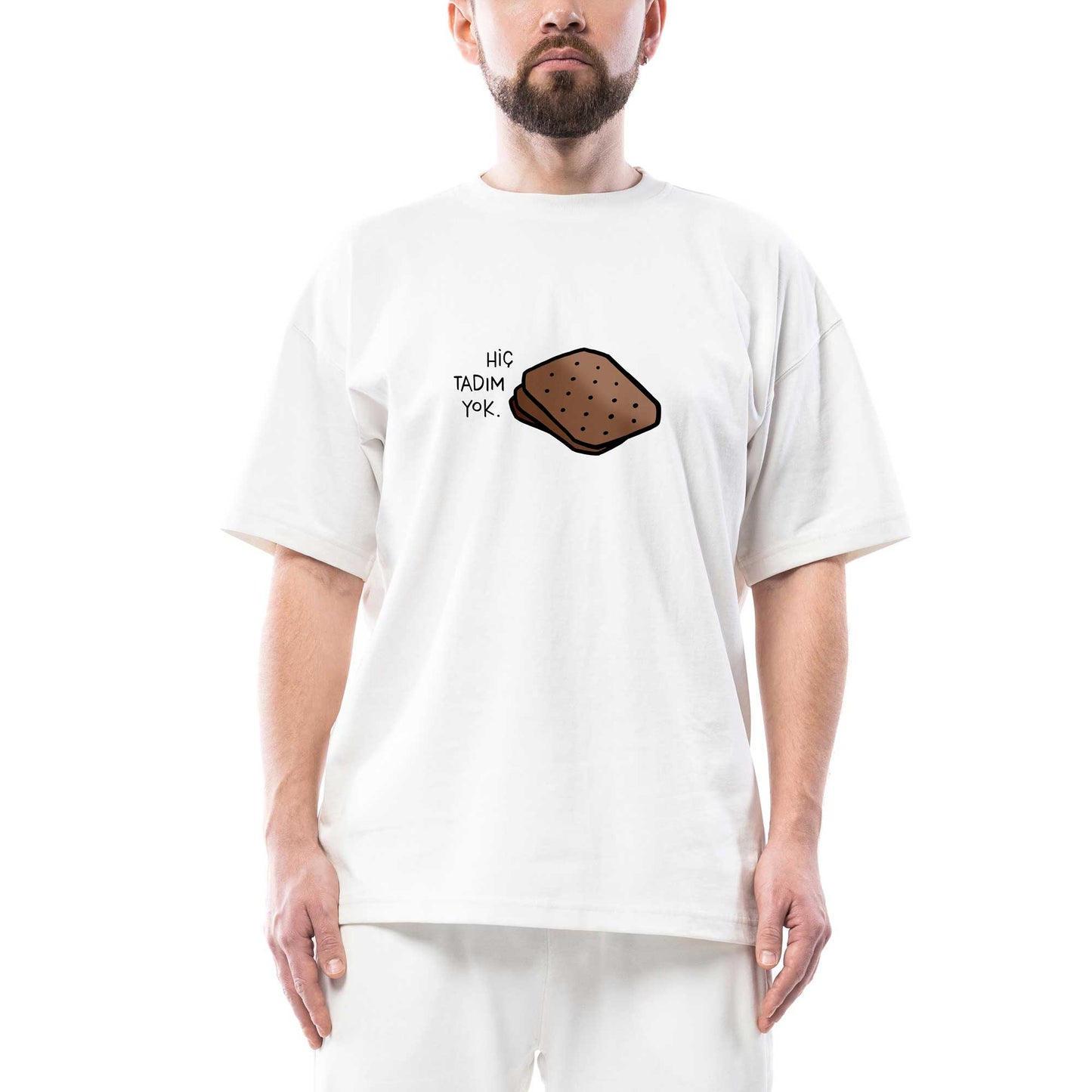 Hippy Punk Oversize Beyaz Tişört