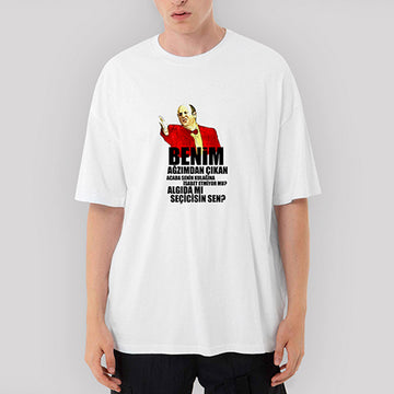 Ismail Abi Algıda Seçicilik Oversize Beyaz Tişört