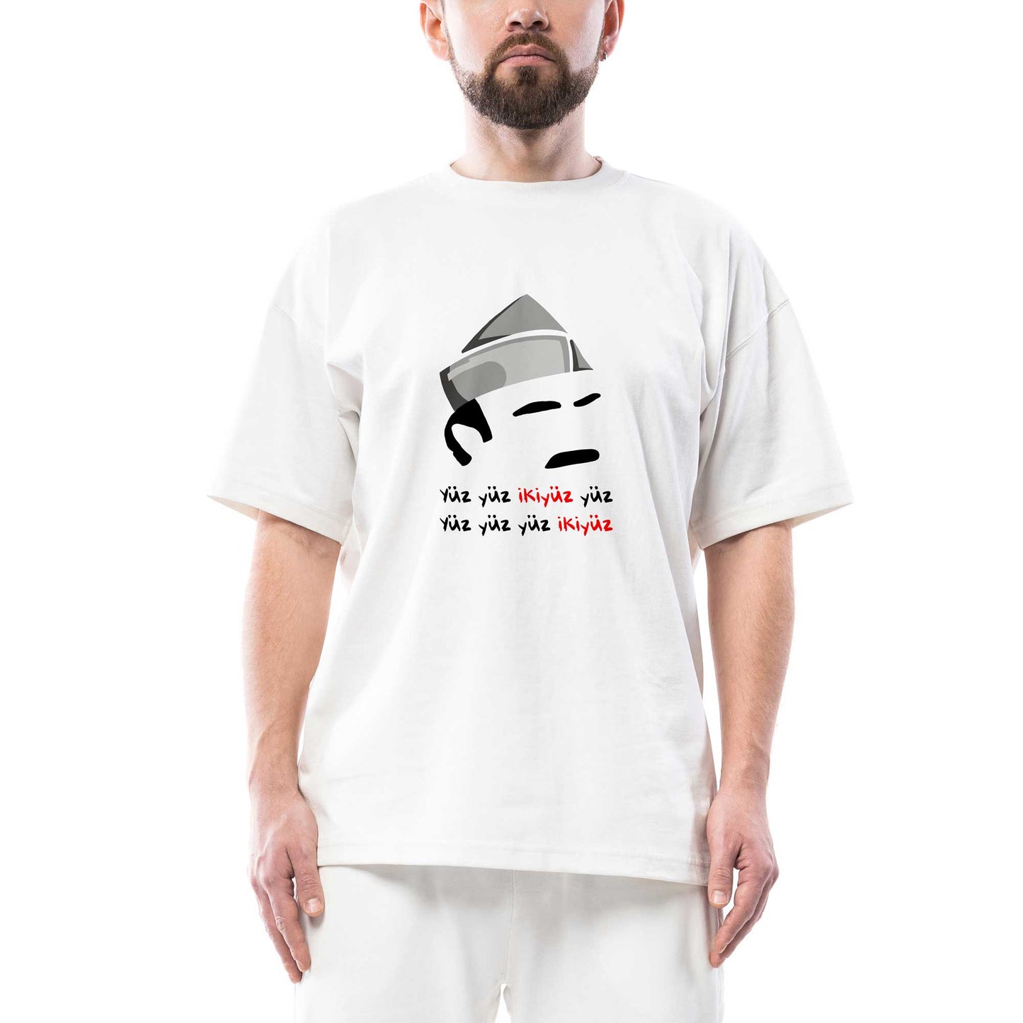 Para Sayan Erdal Bakkal Oversize Beyaz Tişört