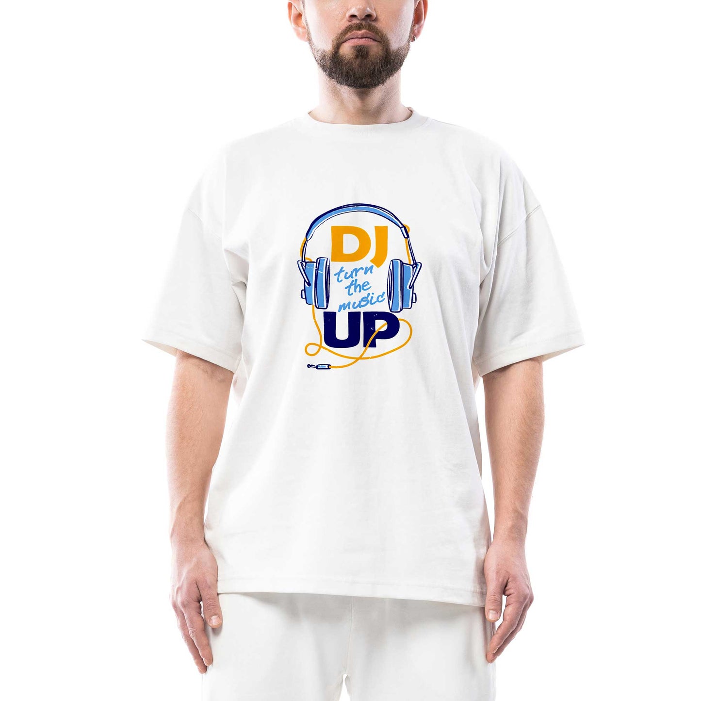 Turn it up! Oversize Beyaz Tişört