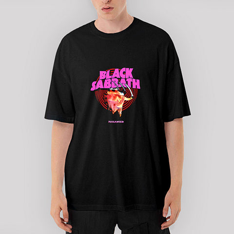 Black Sabbath Paranoid Black Oversize Siyah Tişört