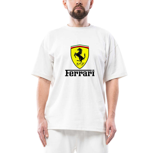 Ferrari Lite Oversize Beyaz Tişört