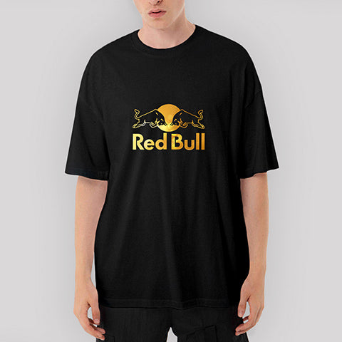 Redbull Gold Oversize Siyah Tişört