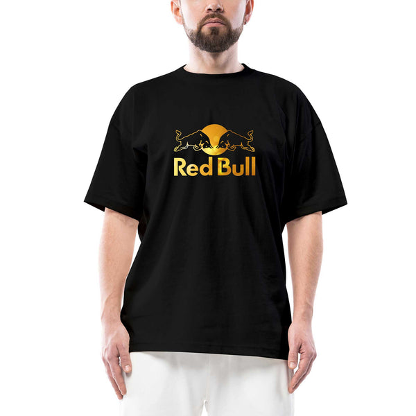 Redbull Gold Oversize Siyah Tişört