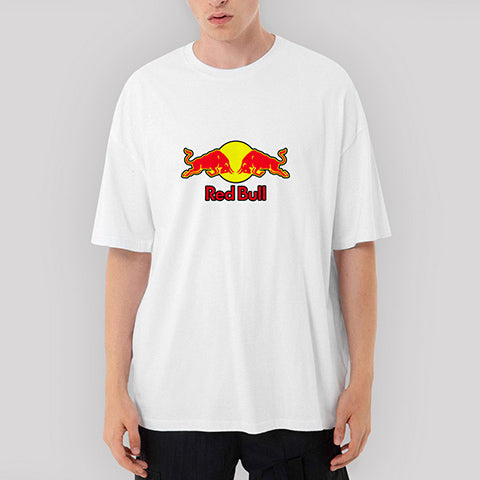 Redbull Logo Oversize Beyaz Tişört