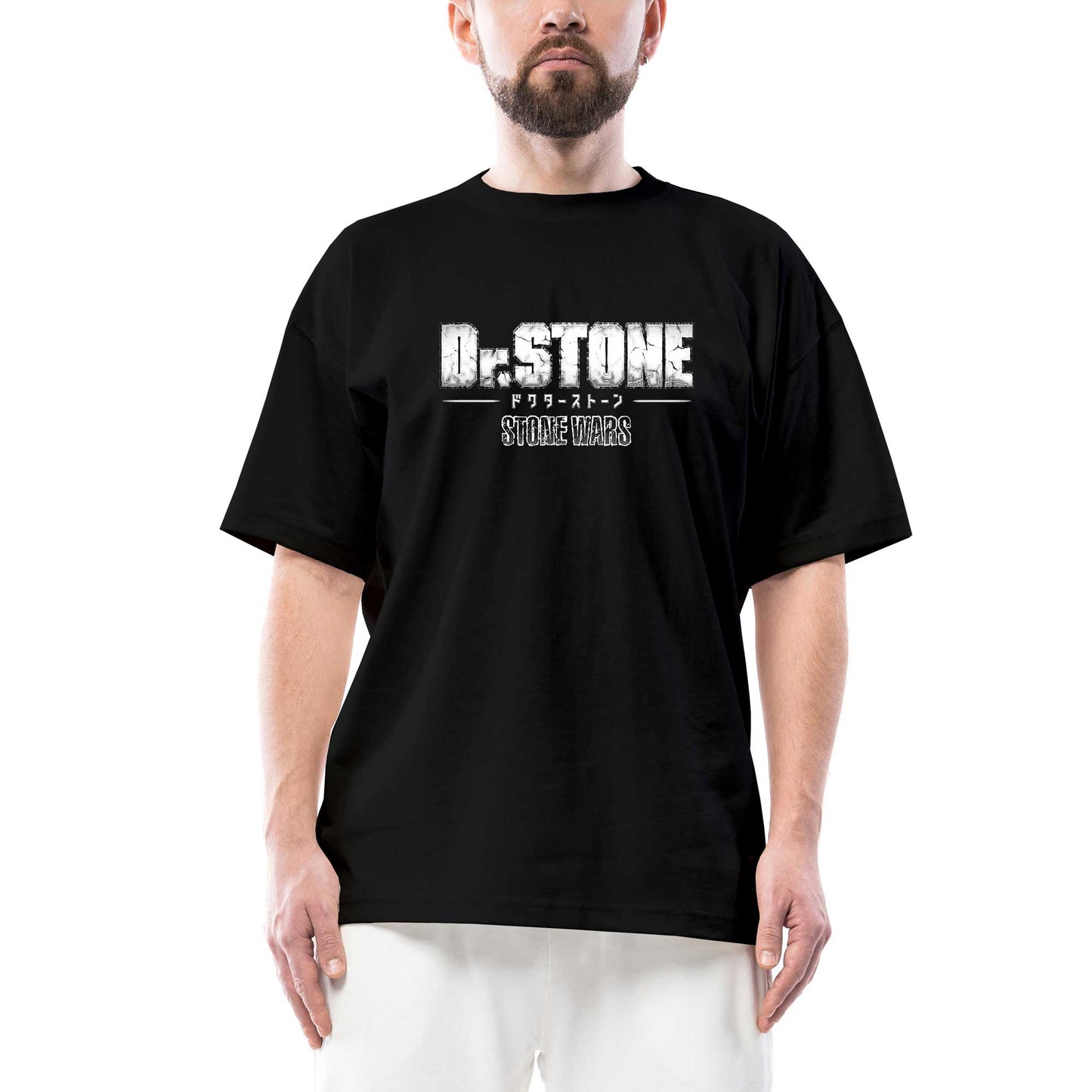 Doctor Stones War Oversize Siyah Tişört