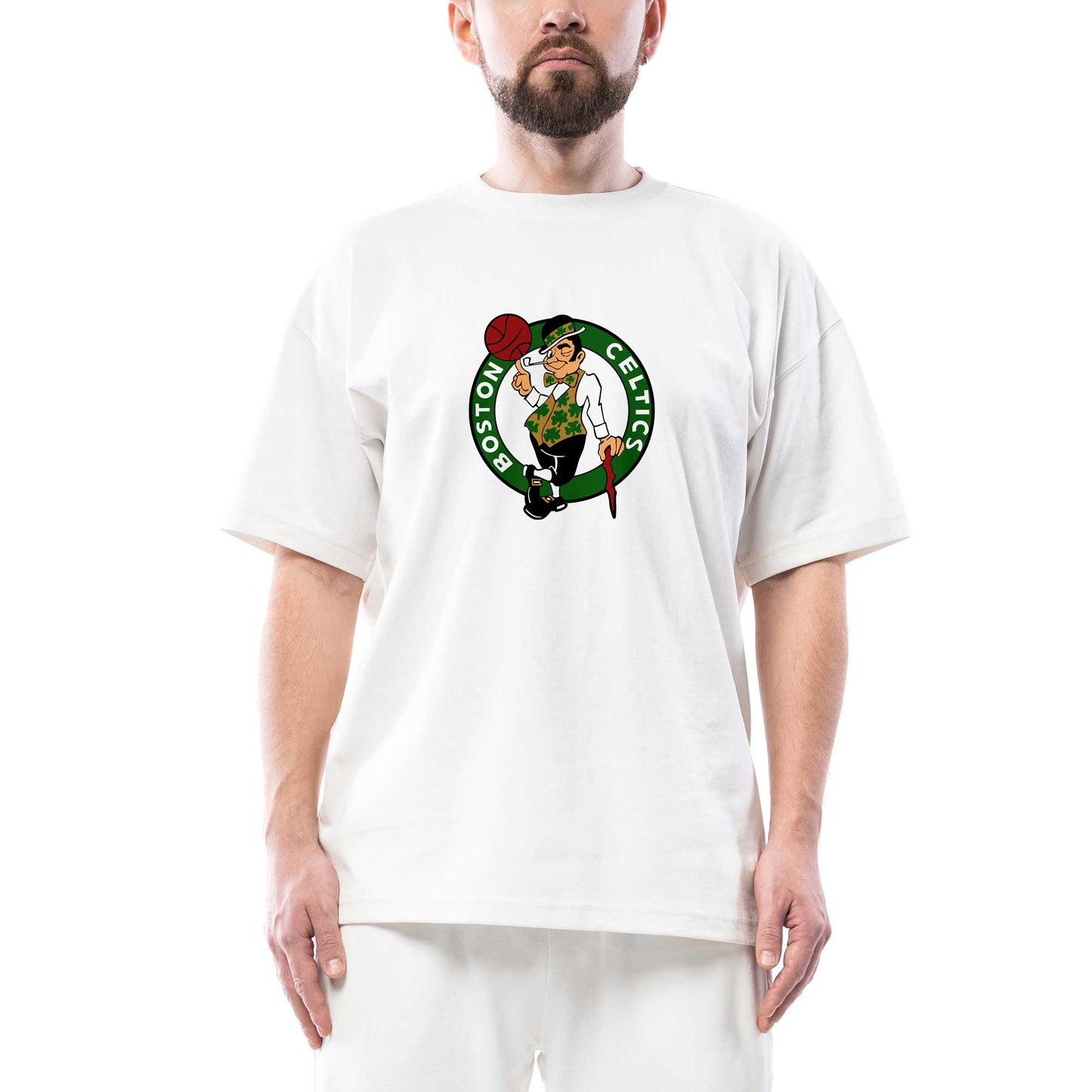 Boston Celtic Beyaz Oversize Beyaz Tişört
