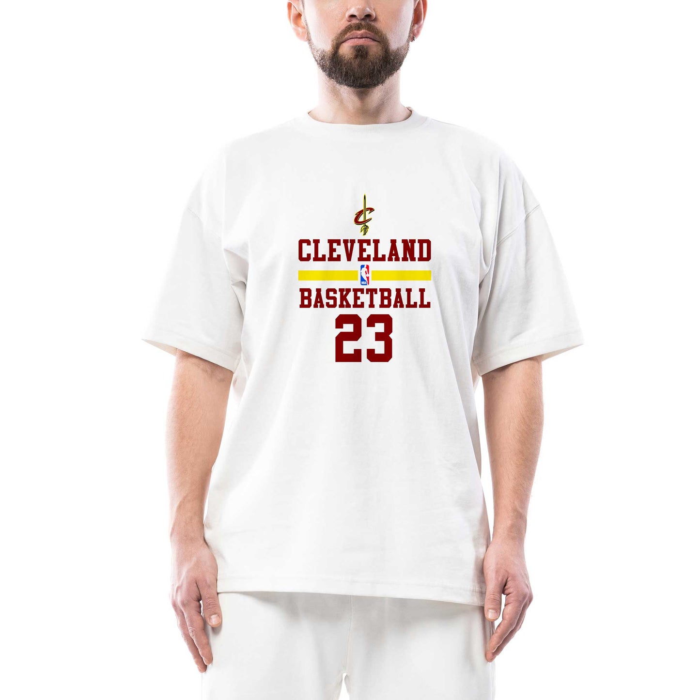 Cleveland Basketball Oversize Beyaz Tişört