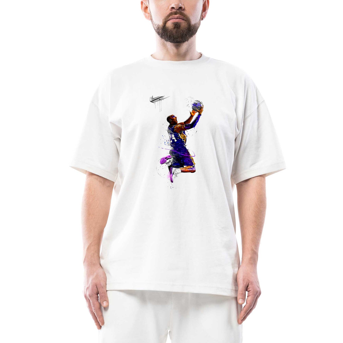 İndirimli Kobe Bryant Slam Dunk Oversize Beyaz Tişört