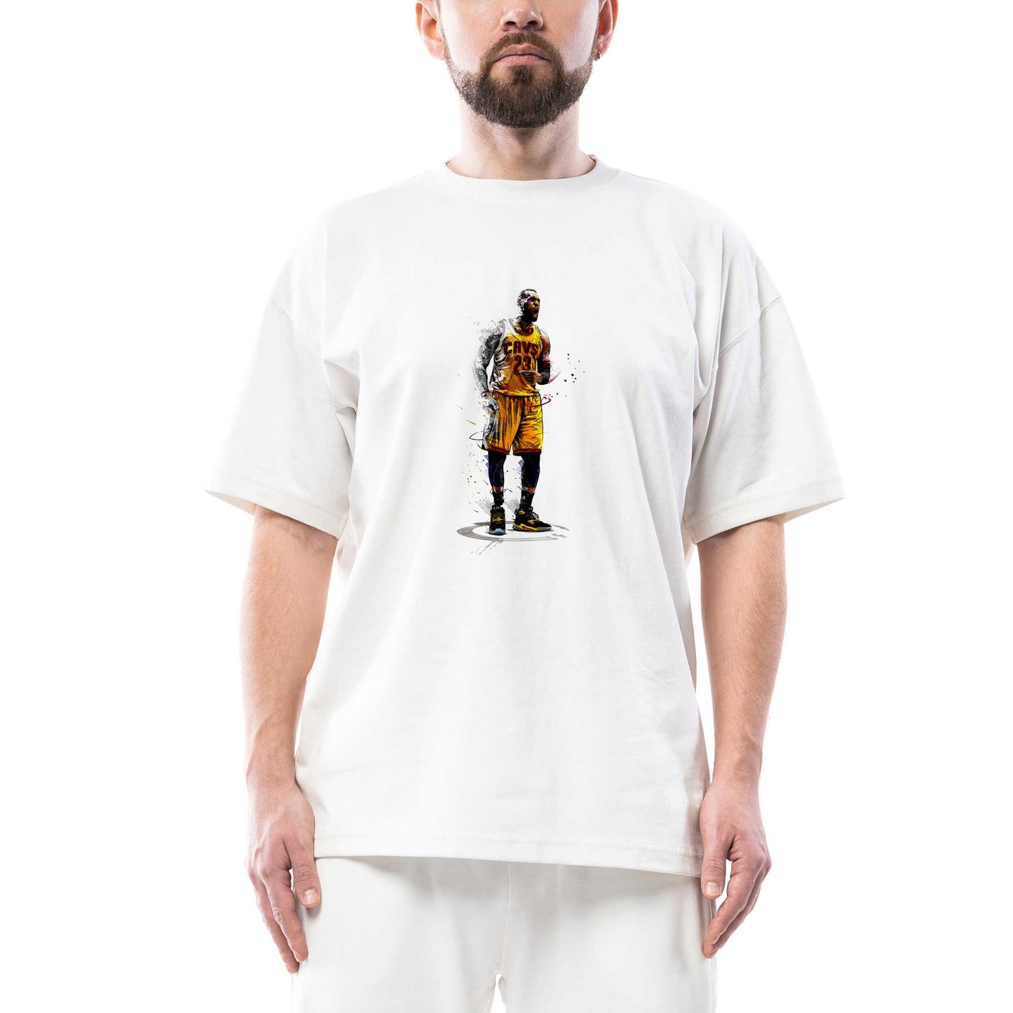Lebron James Cavs 23 Oversize Beyaz Tişört