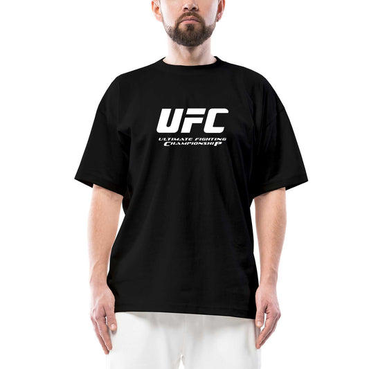 UFC Ultimate Championship siyah oversize tişört