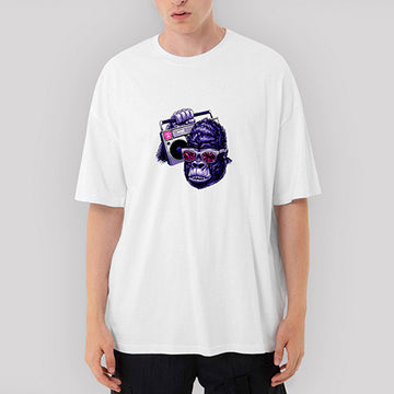 Gorilla Hiphop Oversize Beyaz Tişört