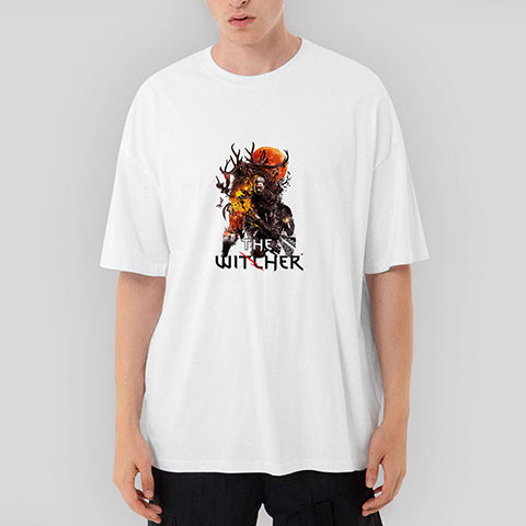 The Witcher Season 2 Geralt Burn Oversize Beyaz Tişört