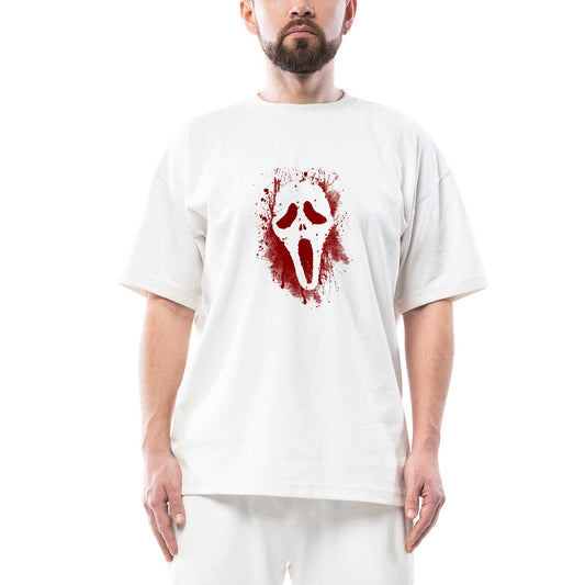 Scream Splash Oversize Beyaz Tişört
