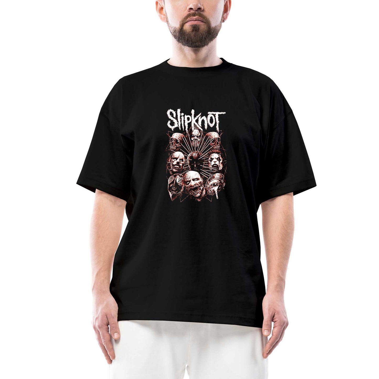 Slipknot Head Oversize Siyah Tişört