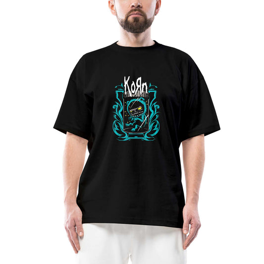 Korn Blue Monster Oversize Siyah Tişört