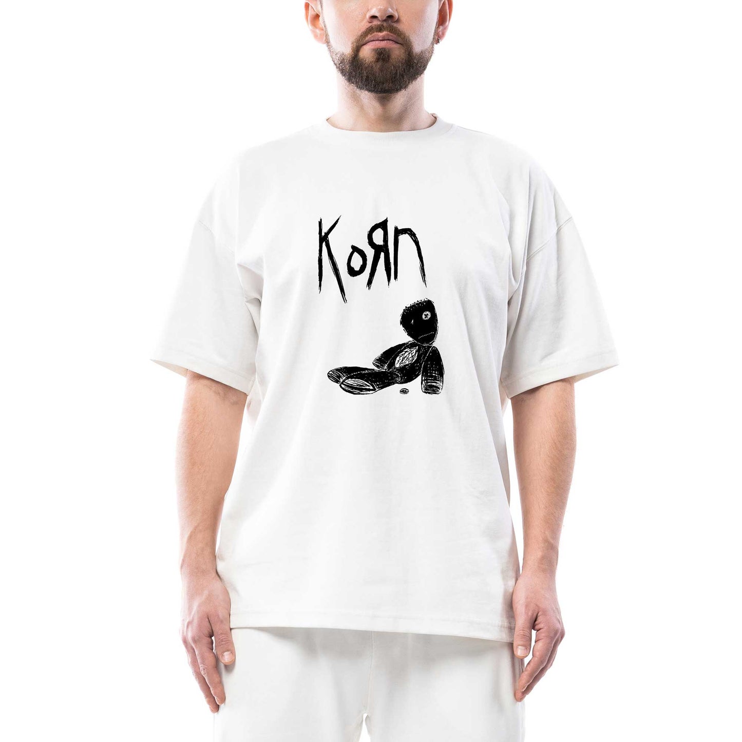 Korn Doll Oversize Beyaz Tişört