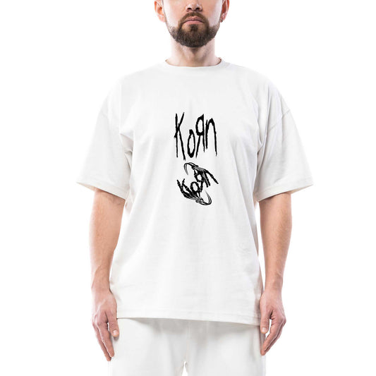 Korn to Korn Oversize Beyaz Tişört