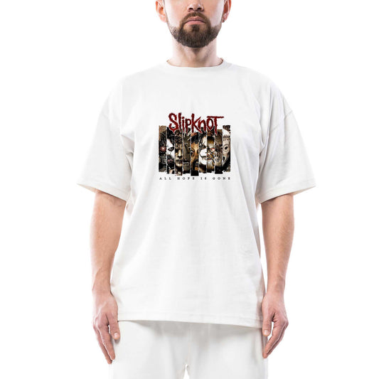 Slipknot All Hope Is Gope Oversize Beyaz Tişört