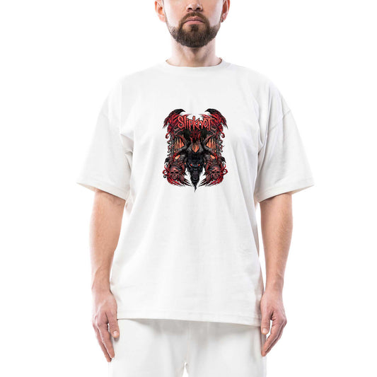 Slipknot Ram Head Oversize Beyaz Tişört
