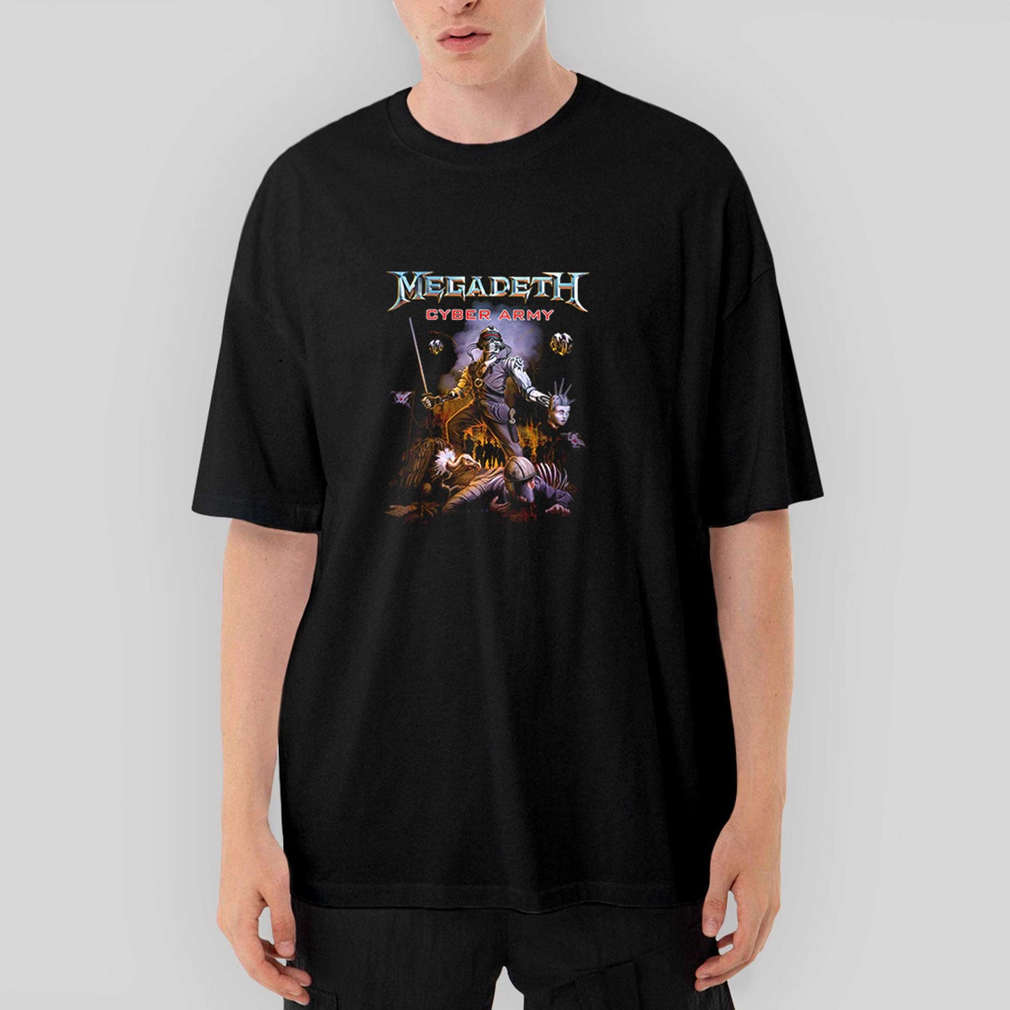 Megadeth Cyber Army Oversize Siyah Tişört