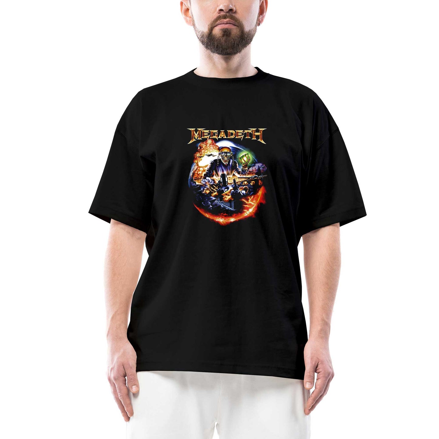 Megadeth Judge Skull Oversize Siyah Tişört