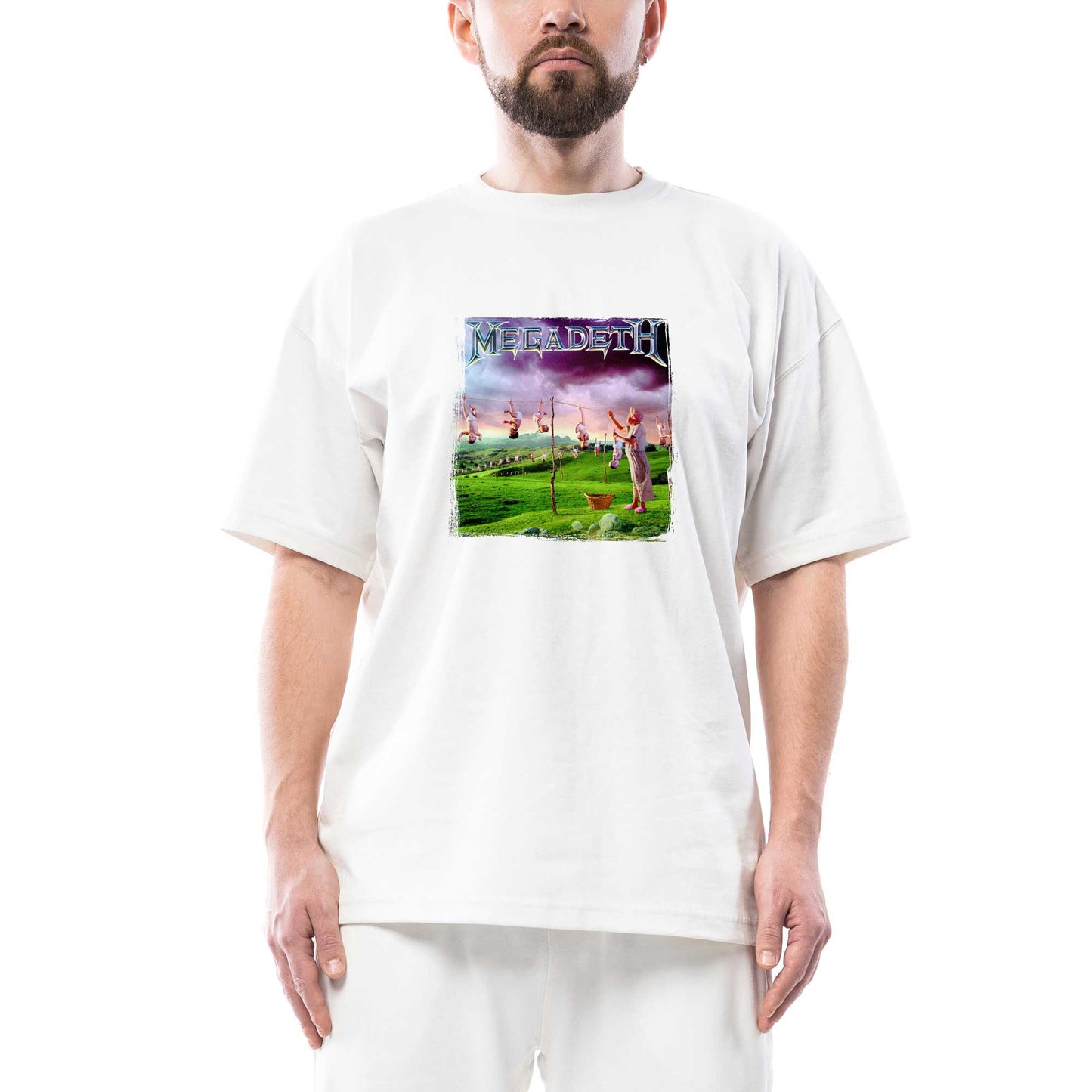 Megadeth Youthanasia Oversize Beyaz Tişört