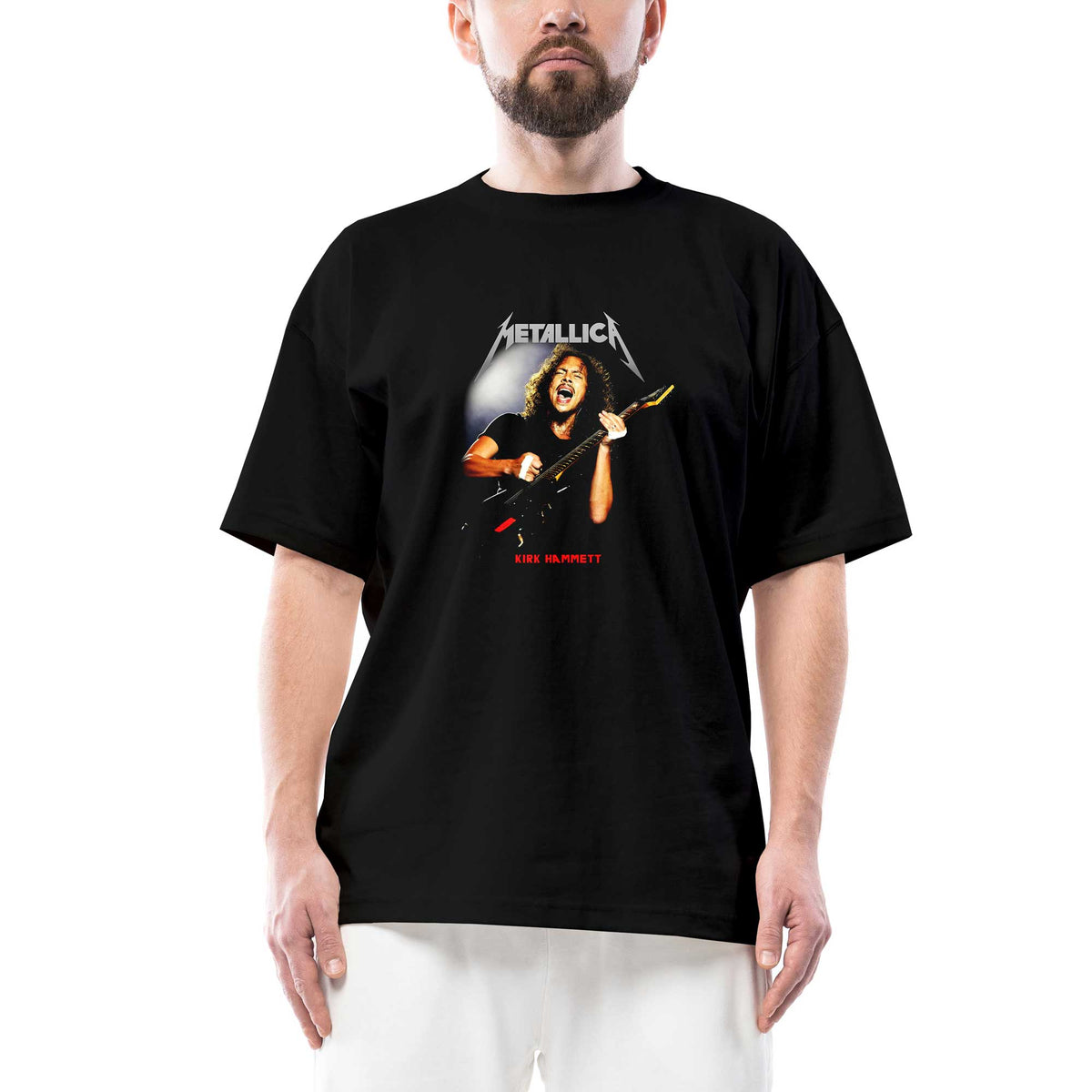 Metallica Kirk Hammet Oversize Siyah Tişört