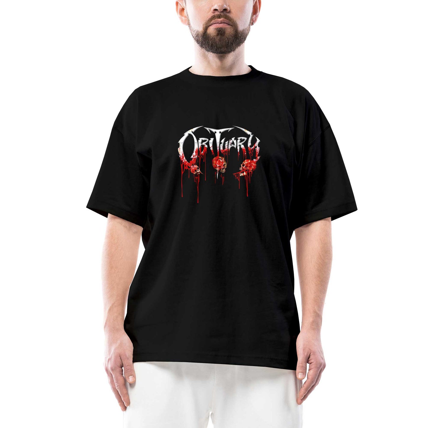 Obituary Bloody Skull Oversize Siyah Tişört