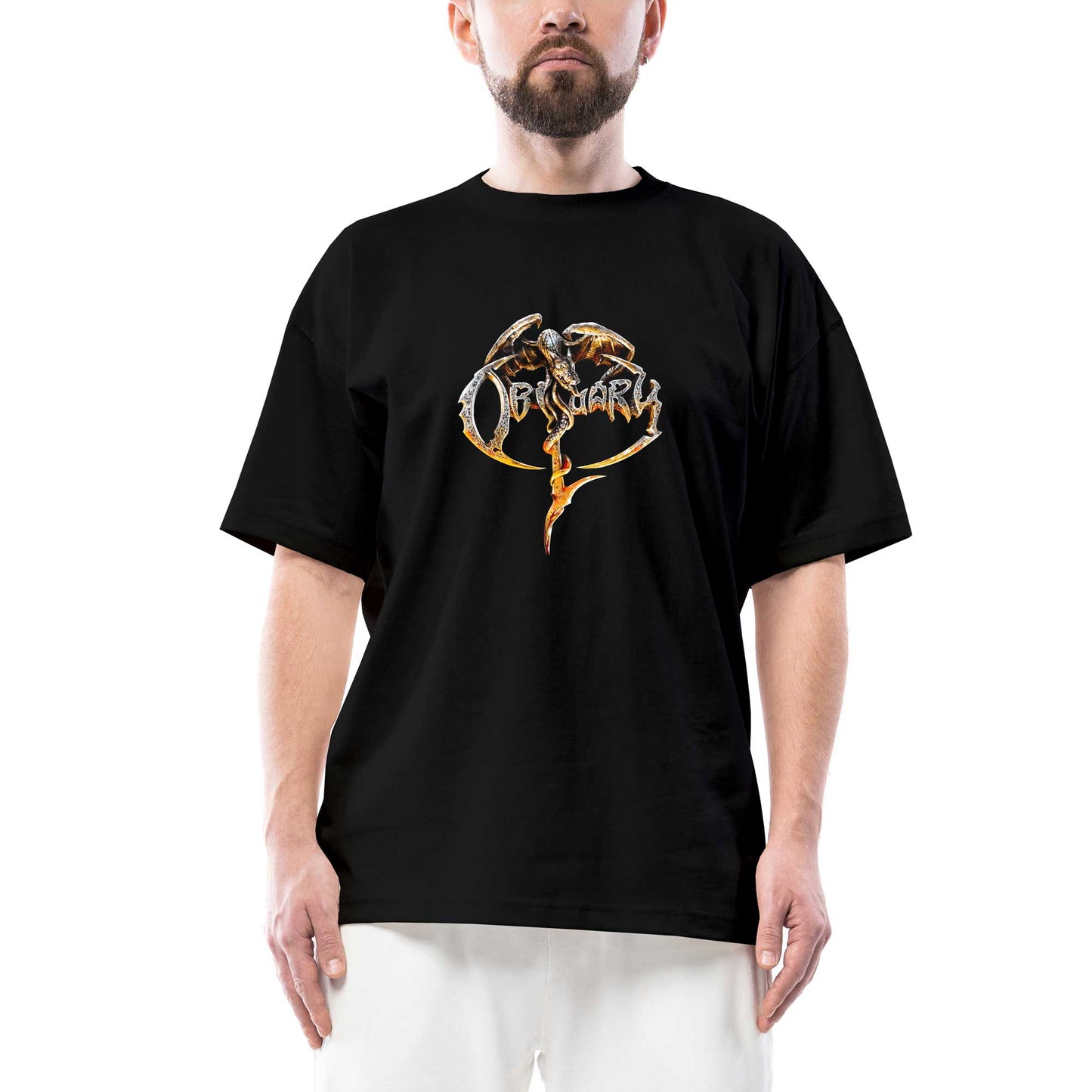 Obituary Dragon Oversize Siyah Tişört
