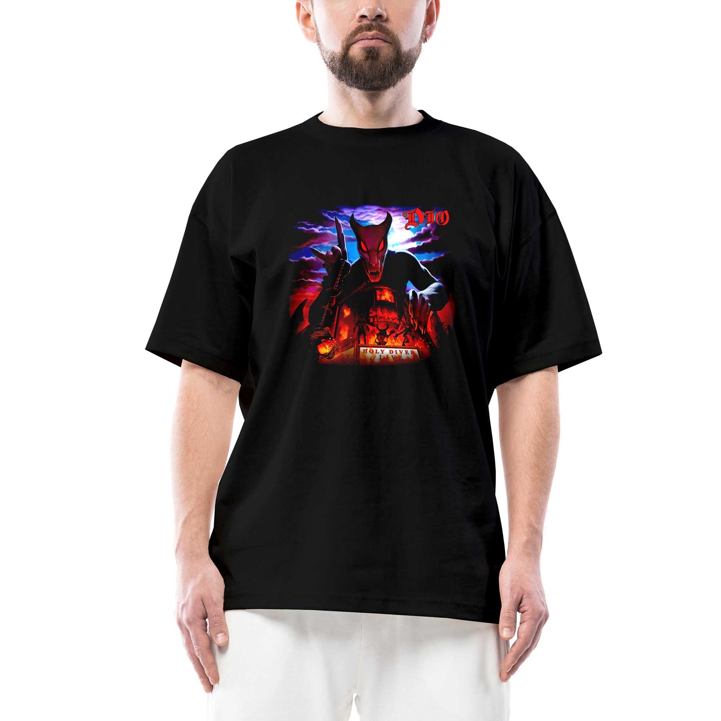 Dio Holy Diver Live Oversize Siyah Tişört