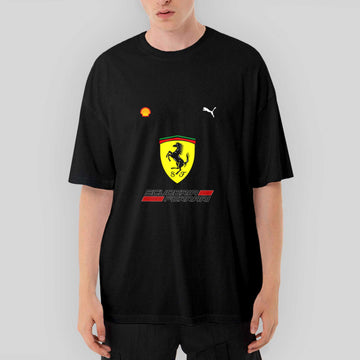 F1 Ferrari Oversize Siyah Tişört