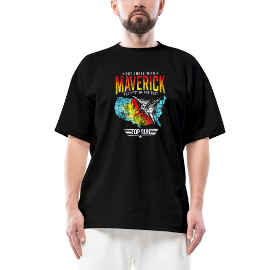 Top Gun Maverick The Best Oversize Siyah Tişört