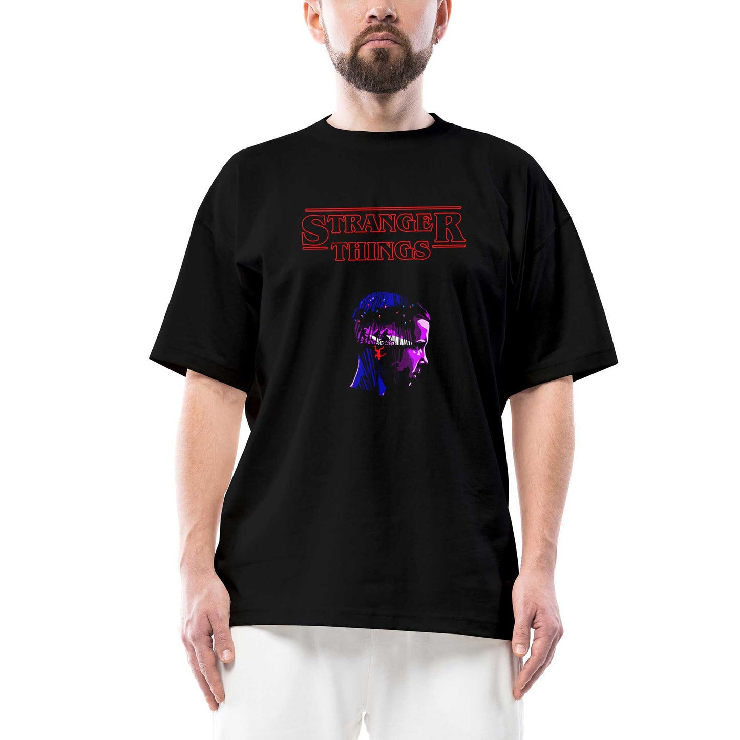 Stranger Things Dream Oversize Siyah Tişört
