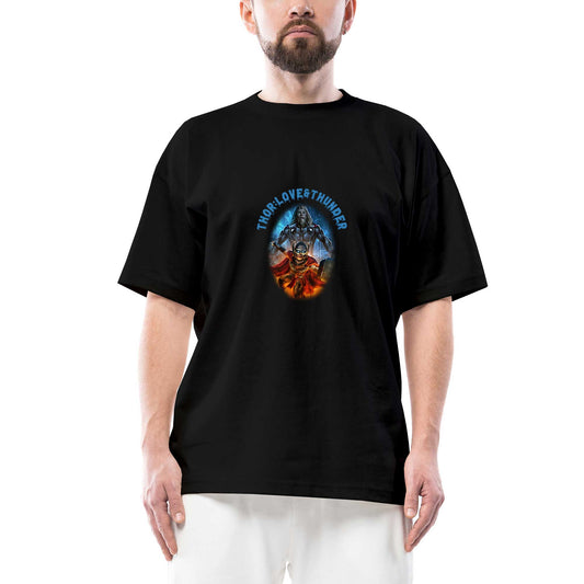 Thor Love And Thunder Jane Foster Banner Oversize Siyah Tişört