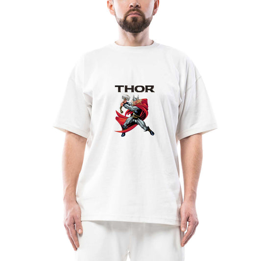 Thor Character Animation Oversize Siyah Tişört