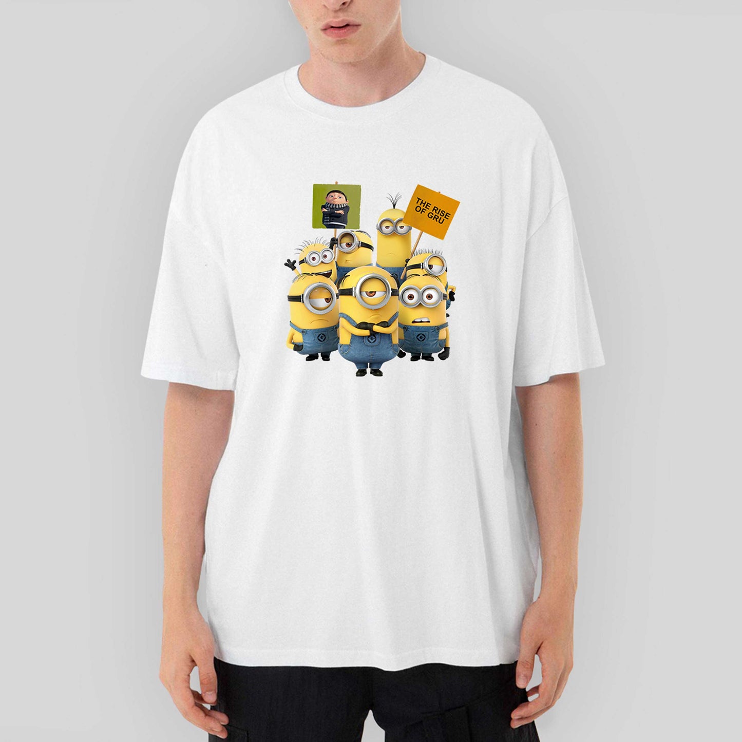 Minions The Rise Of Gru Banner Oversize Siyah Tişört