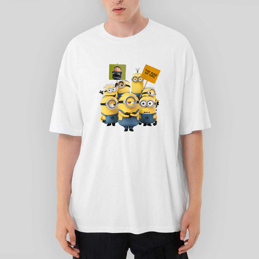 Minions The Rise Of Gru Banner Oversize Siyah Tişört