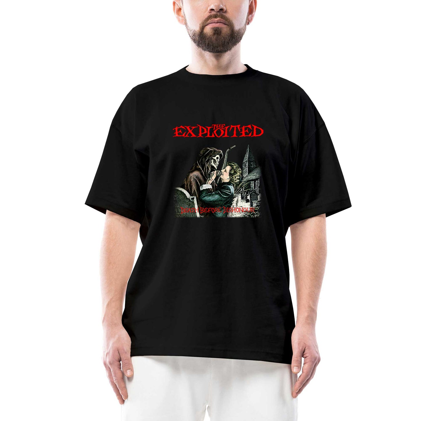 The Exploited Death Before Dishonour Oversize Siyah Tişört