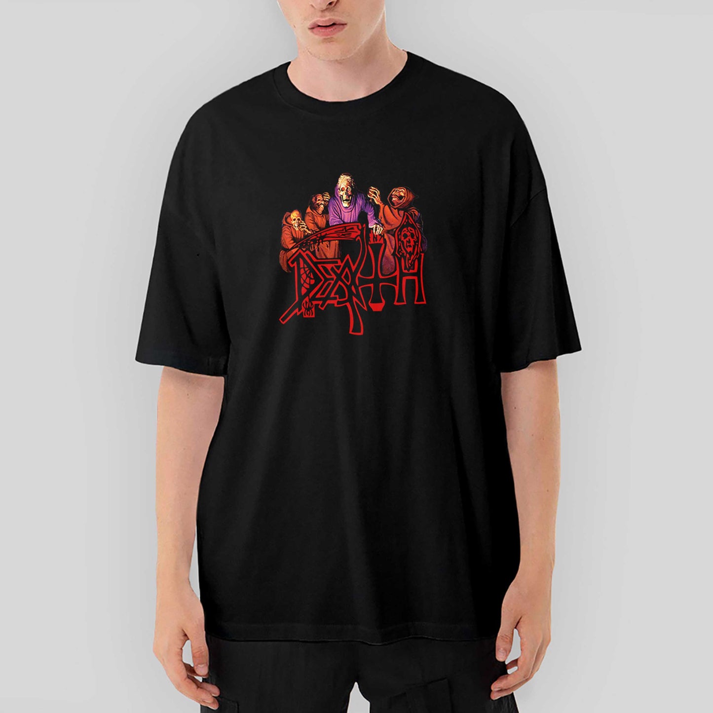 Death Scream Bloody Gore Grup Oversize Siyah Tişört