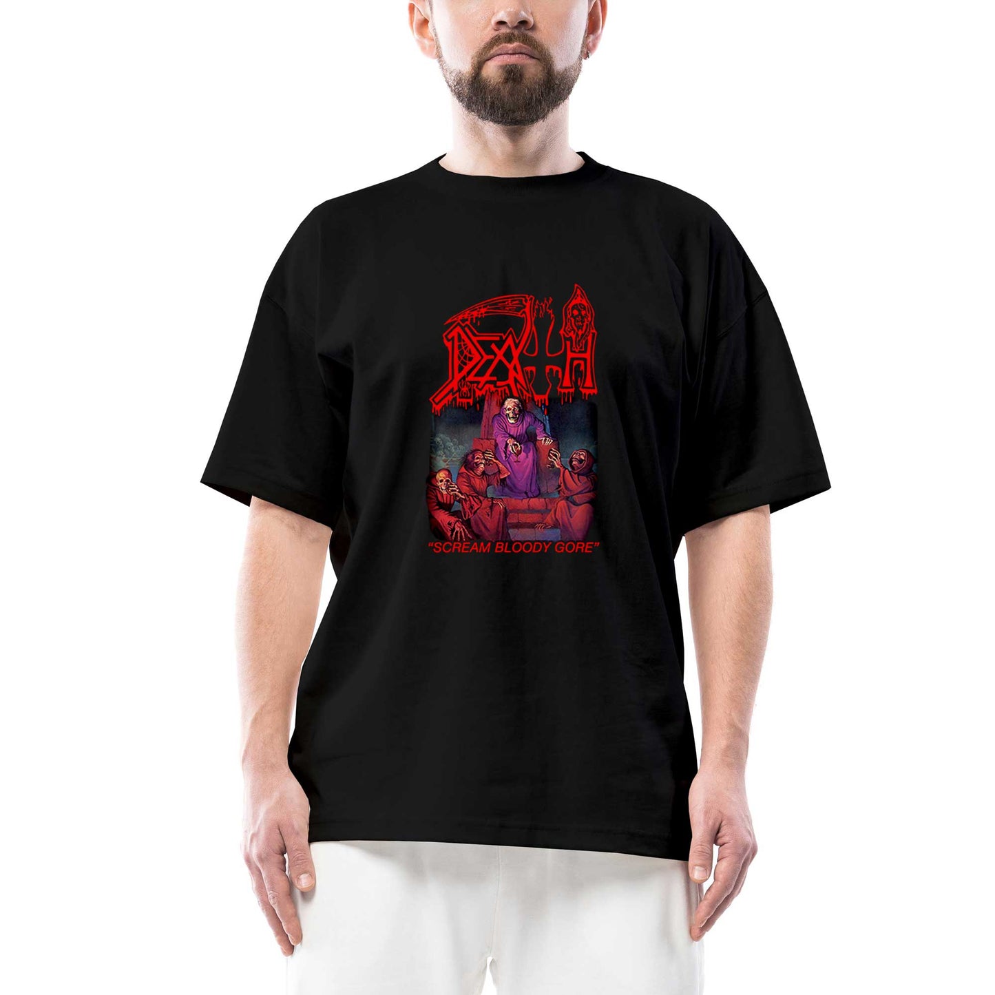 Death Scream Bloody Gore Oversize Siyah Tişört