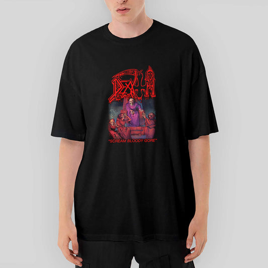 Death Scream Bloody Gore Oversize Siyah Tişört