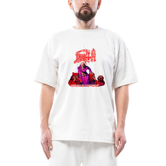 Death Scream Bloody Gore Oversize Beyaz Tişört