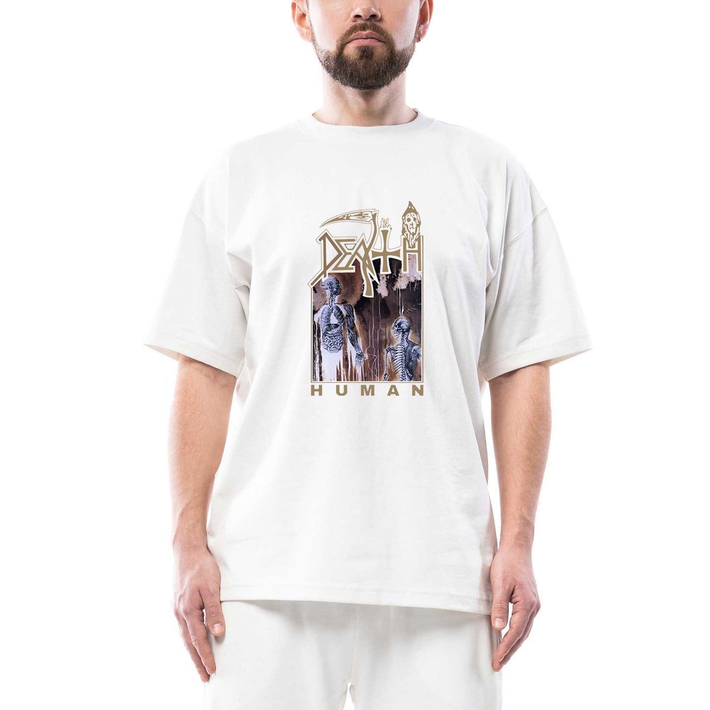 Death Human 2 Oversize Beyaz Tişört